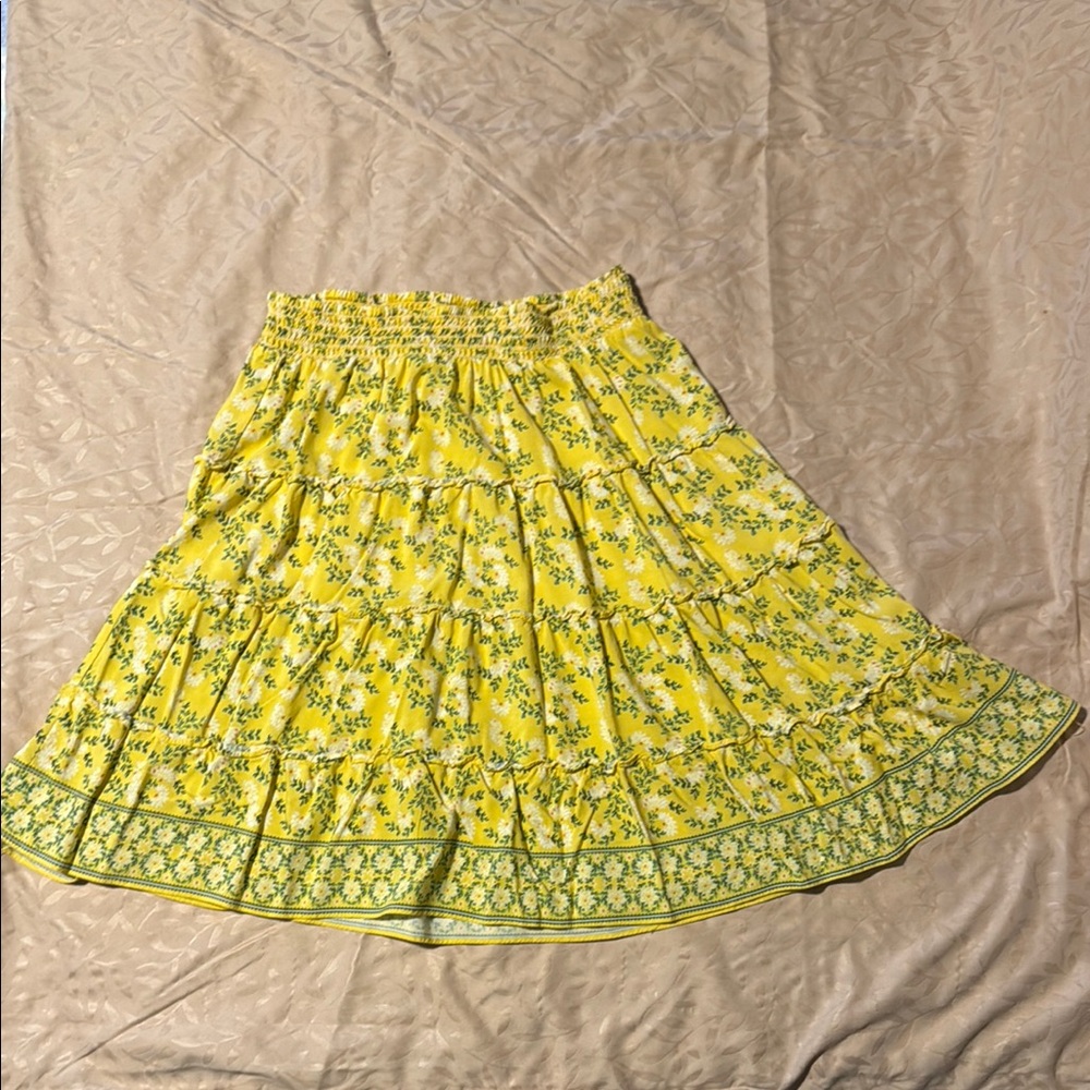 Max Studio Yellow Midi Skirt